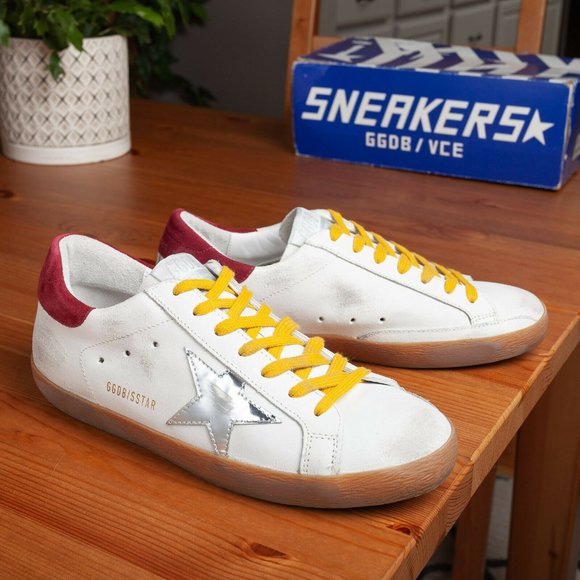 Golden Goose Other - Golden Goose Sneakers Distressed White Crack Silver Superstar - Size 40